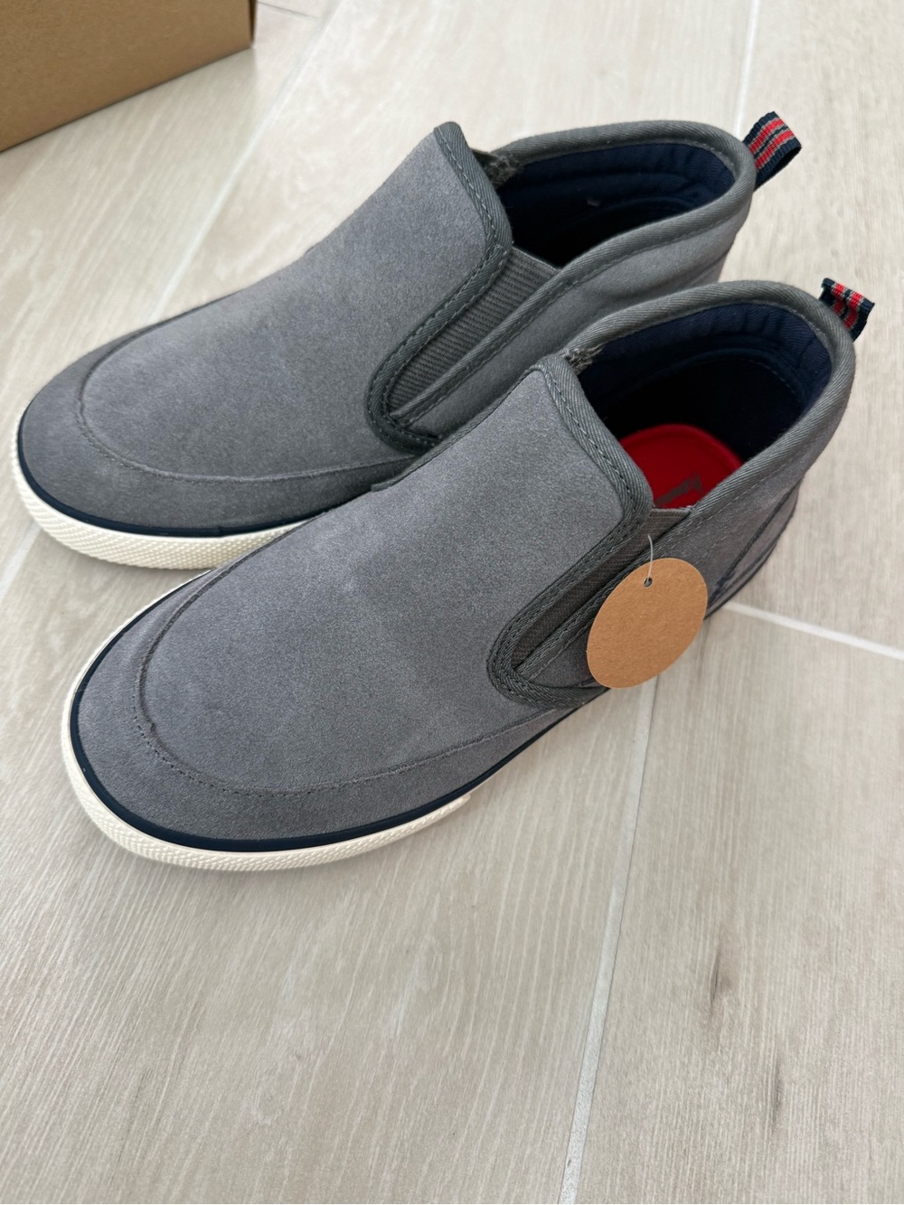 Hanna Andersson Kids' Slip-On Sneakers in Gray with White Sole